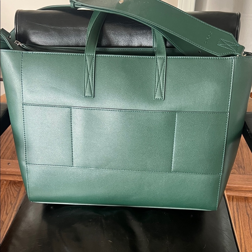 Calpak Haven 16 inch Forest Green Leather Tote - Picture 5 of 10
